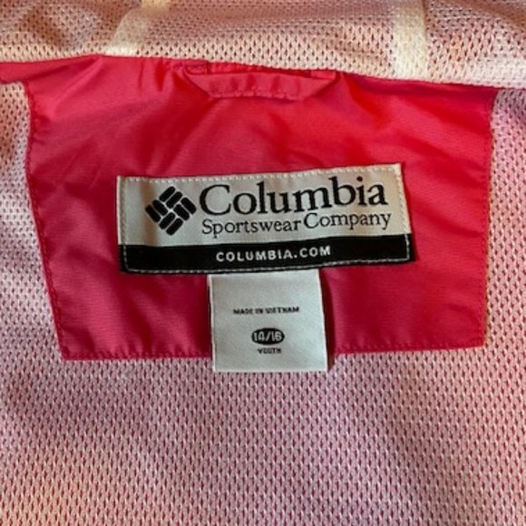 - Columbia Pink Windbreaker Jacket Girls Size 14/16 - Picture 9 of 13